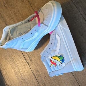 Vans SK8 Hi Kids Unicorn High-Top Sneakers - Gray and Pink Size 3